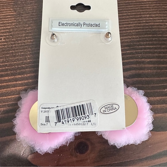 Jessica McClintock Pink Tulle Flower Drop Earrings NWT Romantic Valentine - Picture 3 of 3